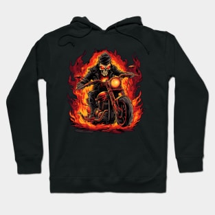 Skull Fire Retro Motorcycle Vintage Hoodie